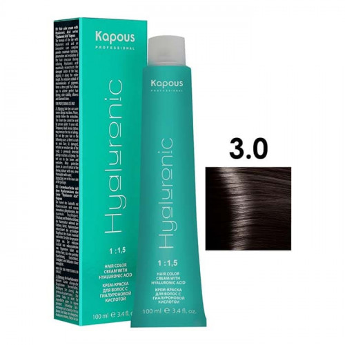 3/0 Темно-коричневый с гиалуроновой кислотой - Kapous Hyaluronic acid