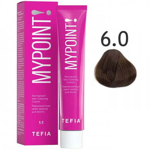 6/0 Темный блондин натуральный, Перманентная крем-краска для волос, MYPOINT - Tefia 60 мл