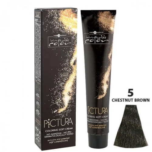 5 CHESTNUT BROWN Каштановый, Мягкая крем-краска Pictura Coloring Soft Cream - Hair Company 100 мл  
