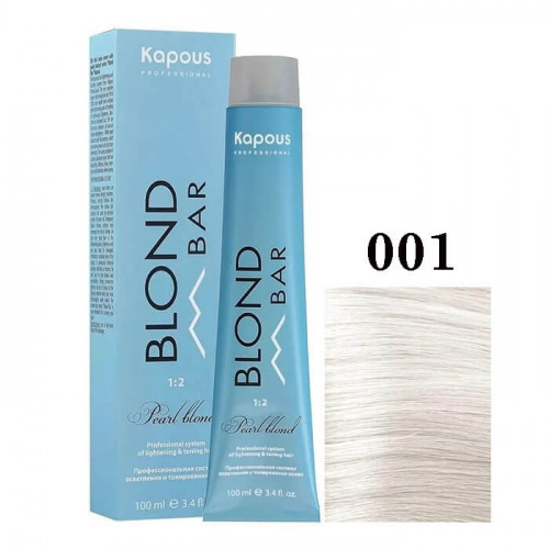 BB 001 Снежная королева, крем-краска для волос с экстрактом жемчуга «Blond Bar» 100 мл