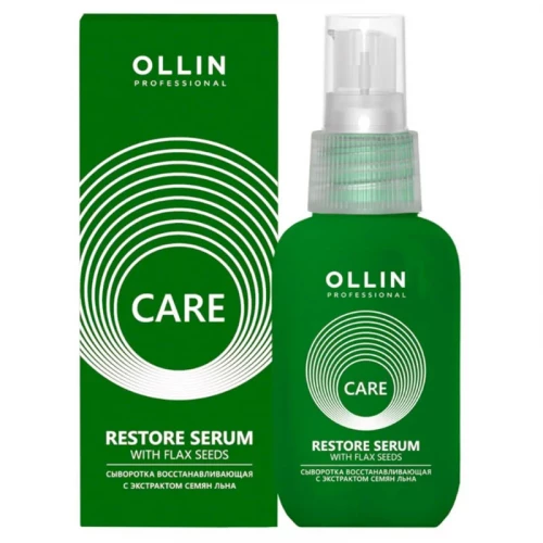 Сыворотка восстанавливающая с экстрактом семян льна Care - Ollin Professional 50 мл
