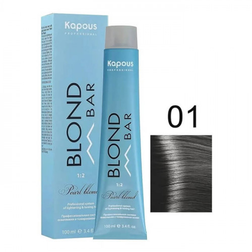 BB 01 Корректор пепельный, крем-краска для волос с экстрактом жемчуга «Blond Bar» 100 мл  