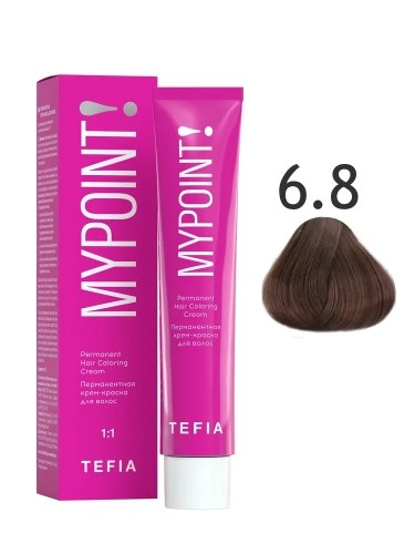 6/8 Темный блондин коричневый, Перманентная крем-краска для волос, MYPOINT - Tefia 60 мл