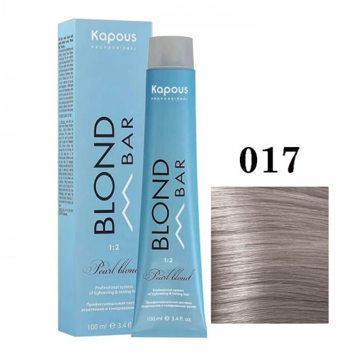 BB 017 Алмазное серебро, крем-краска для волос с экстрактом жемчуга «Blond Bar» 100 мл  