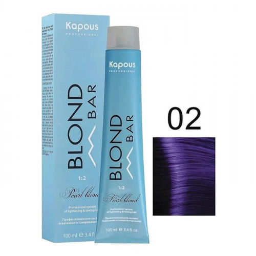 BB 02 Корректор фиолетовый, крем-краска для волос с экстрактом жемчуга «Blond Bar» 100 мл