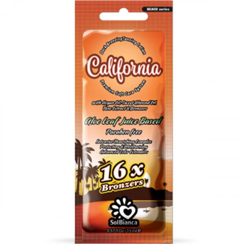 Крем для загара в солярии “California” с маслом арганы, маслом сладкого миндаля, экстрактом розы и бронзаторами - Solbianca 15 мл