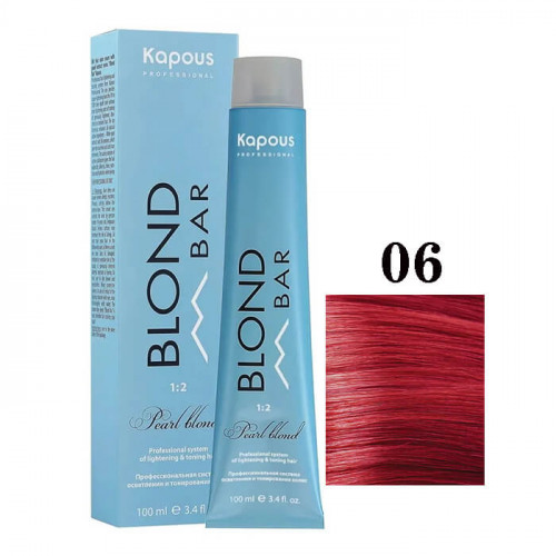 BB 06 Корректор красный, крем-краска для волос с экстрактом жемчуга «Blond Bar» 100 мл