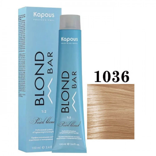 BB 1036 Золотистый розовый, крем-краска для волос с экстрактом жемчуга «Blond Bar» 100 мл  
