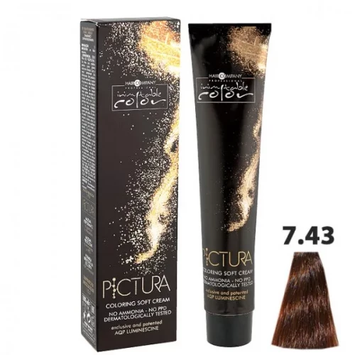 7.43 Русый медно-золотистый, Мягкая крем-краска Pictura Coloring Soft Cream - Hair Company 100 мл