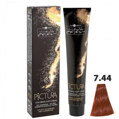 7.44 Русый медный интенсивный, Мягкая крем-краска Pictura Coloring Soft Cream - Hair Company 100 мл  