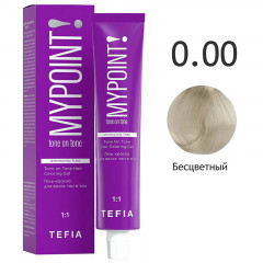 0/00 тон Бесцветный, Гель-краска для волос тон в тон MYPOINT - Tefia 60 мл