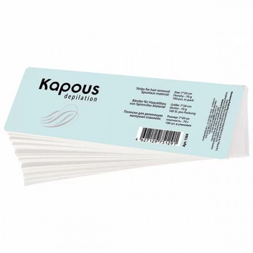Полоска для депиляции спанлейс 7*20см, 100шт/уп - Kapous Depilation